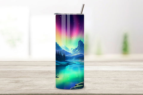 Alcohol Ink Northern Lights Tumbler Wrap | 20oz Sublimation, Abstract Aurora Borealis 20 oz Skinny Tumbler Sublimation Design, Straight & Tapered Wrap, Tumbler Wrap, Tumbler Png Sublimation FloridPrintables 