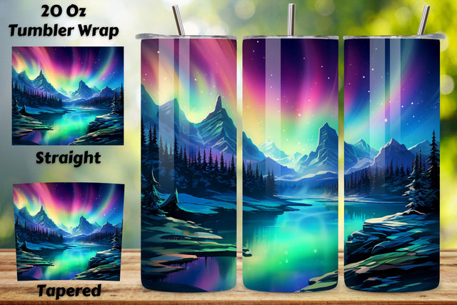 Alcohol Ink Northern Lights Tumbler Wrap | 20oz Sublimation, Abstract Aurora Borealis 20 oz Skinny Tumbler Sublimation Design, Straight & Tapered Wrap, Tumbler Wrap, Tumbler Png Sublimation FloridPrintables 