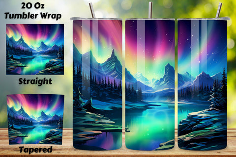 Alcohol Ink Northern Lights Tumbler Wrap | 20oz Sublimation, Abstract Aurora Borealis 20 oz Skinny Tumbler Sublimation Design, Straight & Tapered Wrap, Tumbler Wrap, Tumbler Png Sublimation FloridPrintables 