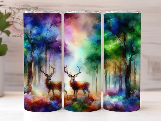 Alcohol Ink Reindeer Christmas Tumbler, Christmas Sublimation Design, Festive Holiday Ink Art, 20oz Christmas Tumbler, Whimsical Reindeer Mug, Elegant Ink Cup, Seasonal Holiday Wrap Sublimation Lara' s Designs 