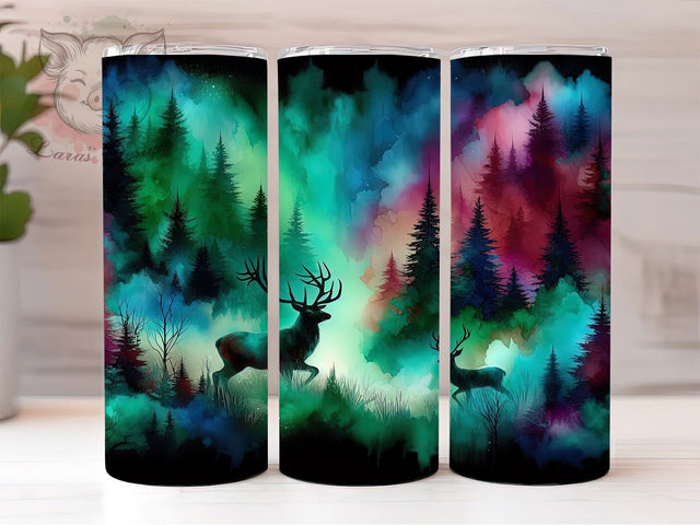 Alcohol Ink Reindeer Christmas Tumbler, Christmas Sublimation Design, Festive Holiday Ink Art, 20oz Christmas Tumbler, Whimsical Reindeer Mug, Elegant Ink Cup, Seasonal Holiday Wrap Sublimation Lara' s Designs 