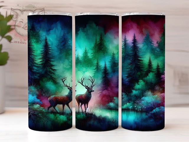 Alcohol Ink Reindeer Christmas Tumbler, Christmas Sublimation Design, Festive Holiday Ink Art, 20oz Christmas Tumbler, Whimsical Reindeer Mug, Elegant Ink Cup, Seasonal Holiday Wrap Sublimation Lara' s Designs 