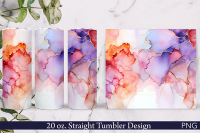 Alcohol Ink Tumbler Wrap | Abstract Design | Pink Sublimation Pfiffen's World 