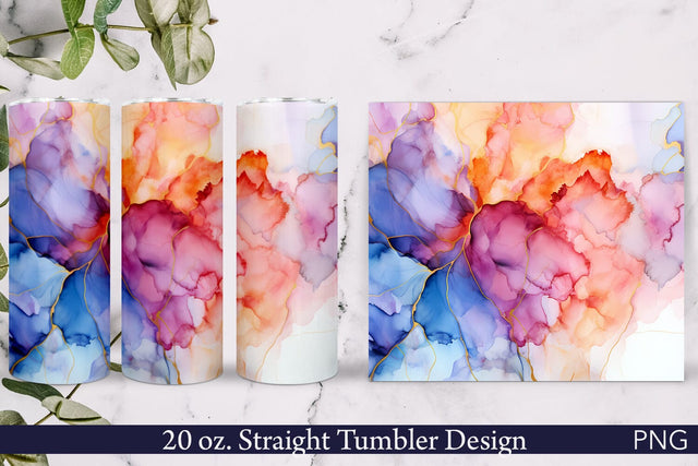 Alcohol Ink Tumbler Wrap | Abstract Design PNG Sublimation Pfiffen's World 