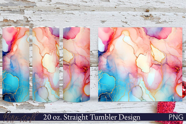 Alcohol Ink Tumbler Wrap | Abstract Design Sublimation Pfiffen's World 
