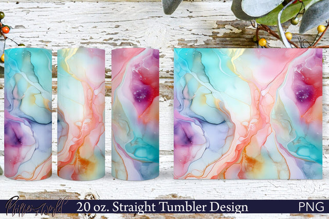 Alcohol Ink Tumbler Wrap | Abstract Waves PNG Sublimation Pfiffen's World 