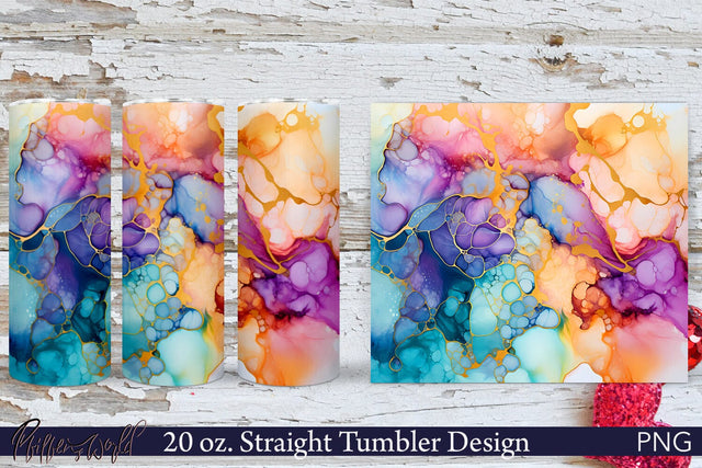 Alcohol Ink Tumbler Wrap | Abstract Waves Sublimation Pfiffen's World 
