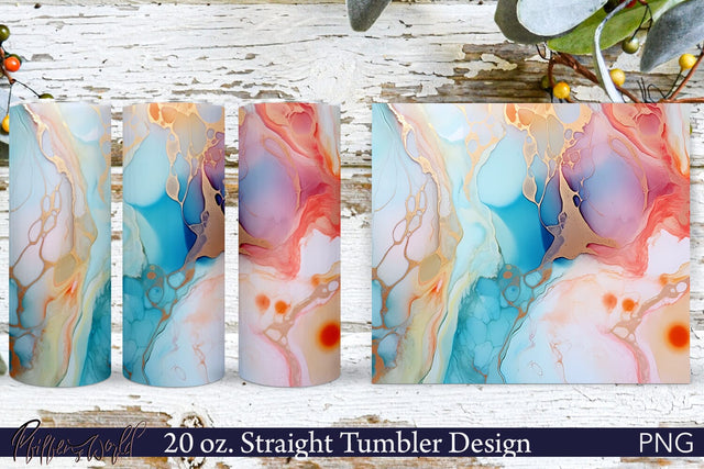 Alcohol Ink Tumbler Wrap | Abstract Waves Sublimation Pfiffen's World 