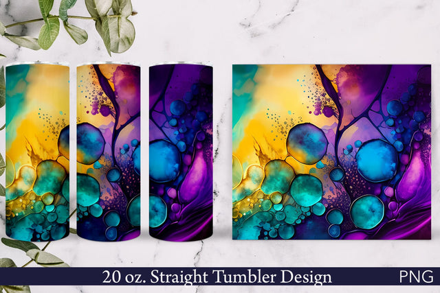 Alcohol Ink Tumbler Wrap | Bubbles Design Sublimation Pfiffen's World 