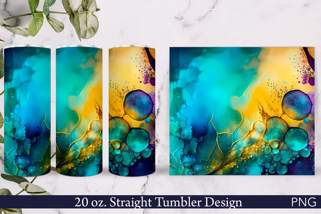 Alcohol Ink Tumbler Wrap | Bubbles Sublimation Pfiffen's World 