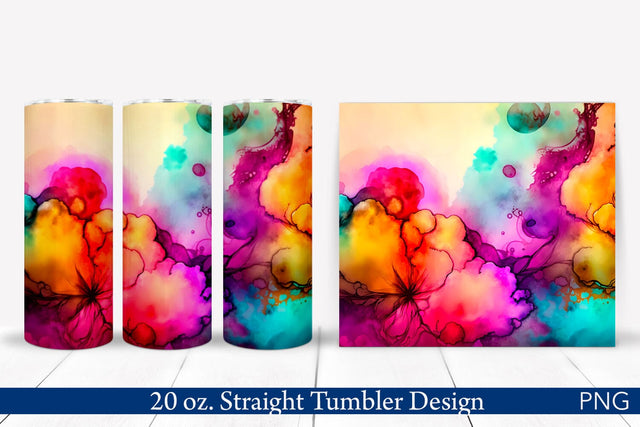 Alcohol Ink Tumbler Wrap | Colorful Sublimation Pfiffen's World 