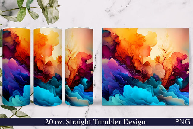 Alcohol Ink Tumbler Wrap | Colorful Sublimation Pfiffen's World 