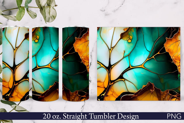 Alcohol Ink Tumbler Wrap | Green Sublimation Pfiffen's World 