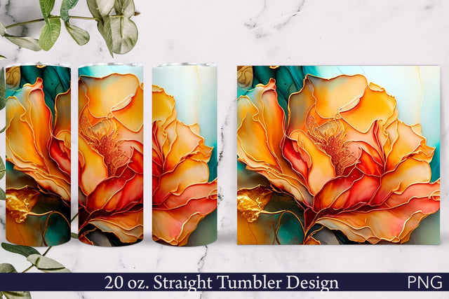 Alcohol Ink Tumbler Wrap | Rose Sublimation Pfiffen's World 