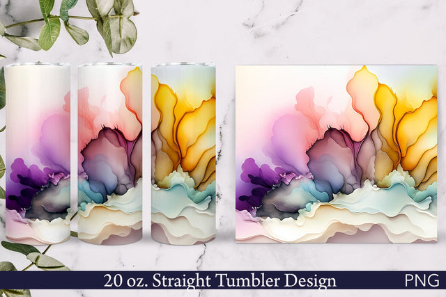 Alcohol Ink Tumbler Wrap | Soft Colors Design Sublimation Pfiffen's World 