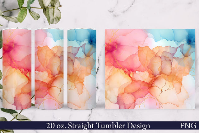 Alcohol Ink Tumbler Wrap | Soft Colors Sublimation Pfiffen's World 
