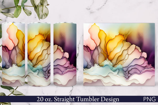 Alcohol Ink Tumbler Wrap | Soft Colors Sublimation Pfiffen's World 