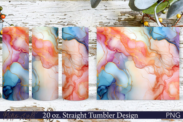Alcohol Ink Tumbler Wrap | Soft Colors Wrap Sublimation Pfiffen's World 
