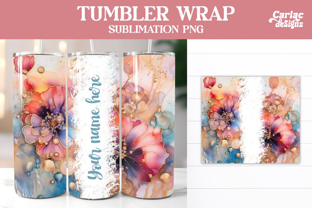 Alcohol Ink Tumbler Wrap Sublimation Sublimation Carla C Designs 