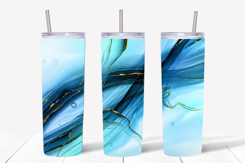 Alcohol Ink Water tumbler wrap 20 oz, skinny tumbler wrap Sublimation LuckyTurtleArt 