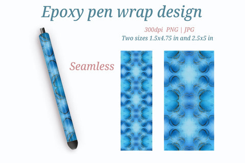Alcohol Ink Waterslide Pen Wrap, Epoxy Pen Wrap Sublimation Sublimation LuckyTurtleArt 