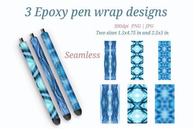 Alcohol Ink Waterslide Pen Wrap, Epoxy Pen Wrap Sublimation Sublimation LuckyTurtleArt 