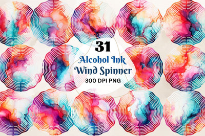 Alcohol Ink Wind Spinner Sublimation Designs Bundle Sublimation Regulrcrative 