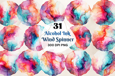 Alcohol Ink Wind Spinner Sublimation Designs Bundle Sublimation Regulrcrative 