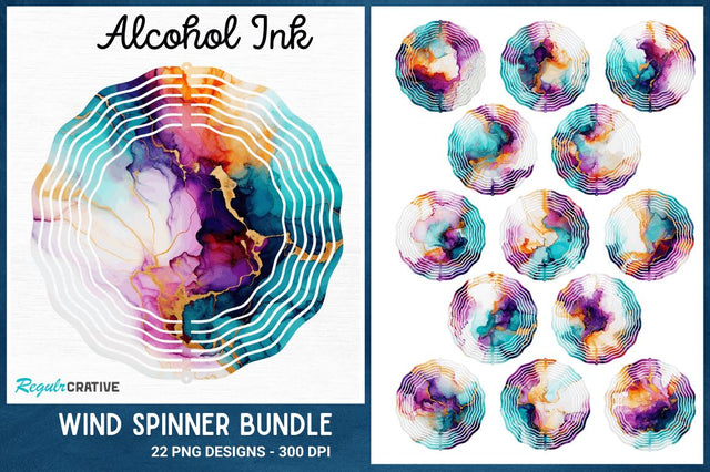 Alcohol Ink Wind Spinner Sublimation Regulrcrative 