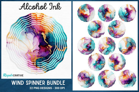 Alcohol Ink Wind Spinner Sublimation Regulrcrative 