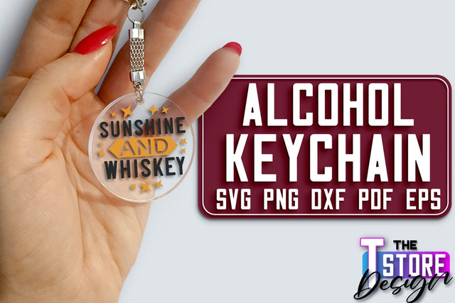 Alcohol Keychain Design | Round Keychain Design | Funny Quotes SVG The T Store Design 