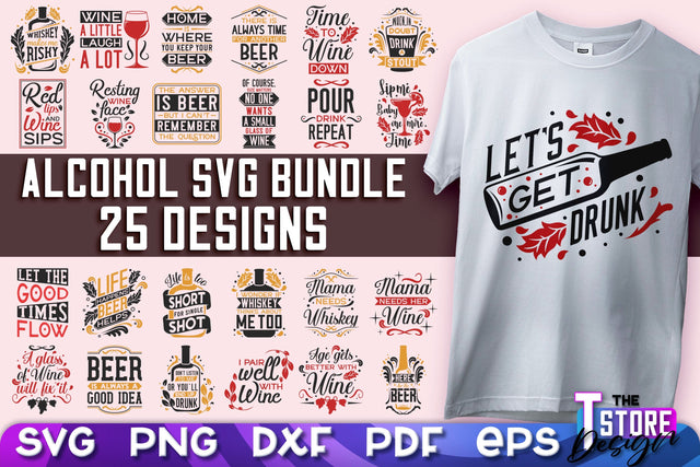 Alcohol SVG Design | Wine SVG Quotes | Party SVG Quotes v.2 SVG The T Store Design 