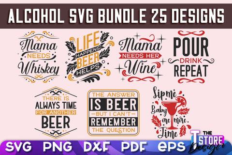 Alcohol SVG Design | Wine SVG Quotes | Party SVG Quotes v.2 SVG The T Store Design 