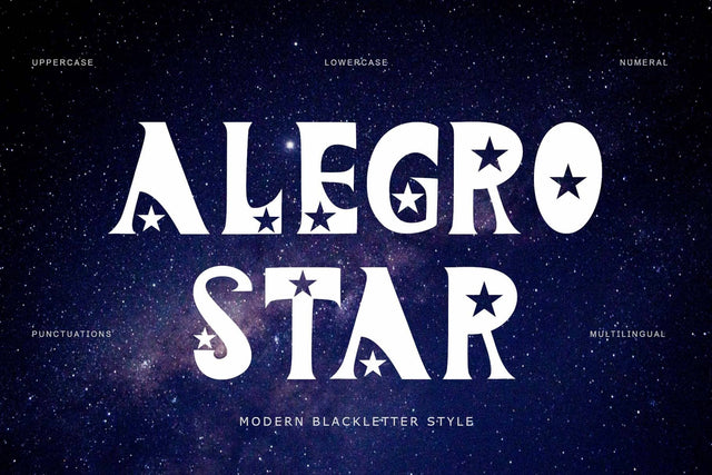 Alegro Star Font Prasetya Letter 
