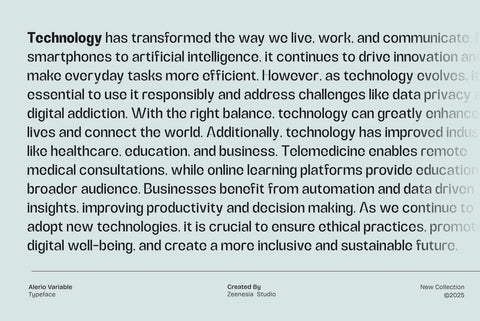 Alerio – Variable Font Font Zeenesia Std 