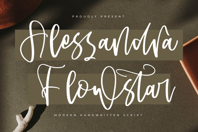 Alessandra Flowstar - Modern Handwritten Script Font Letterena Studios 