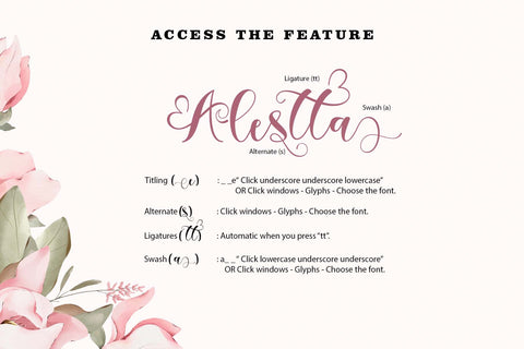 Alestha Butterfly Font Prasetya Letter 