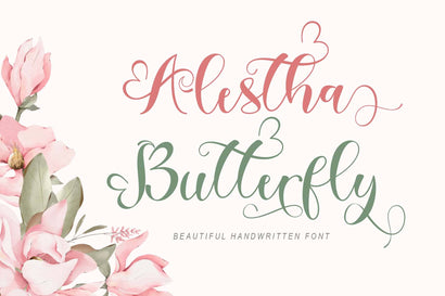 Alestha Butterfly Font Prasetya Letter 