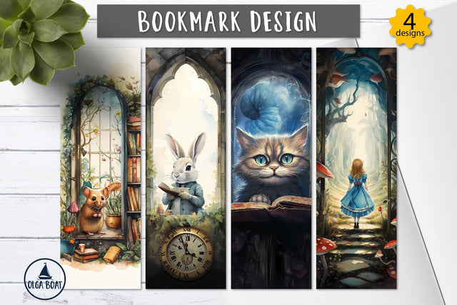 Alice in wonderland fairy tale | Bookmarks for sublimation Sublimation Olga Boat Design 