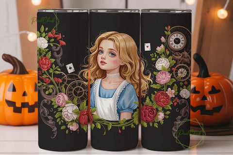 Alice Wonderland Fantasy Tumbler Wrap Sublimation PixelChick 