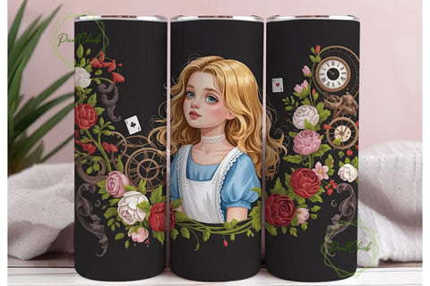 Alice Wonderland Fantasy Tumbler Wrap Sublimation PixelChick 