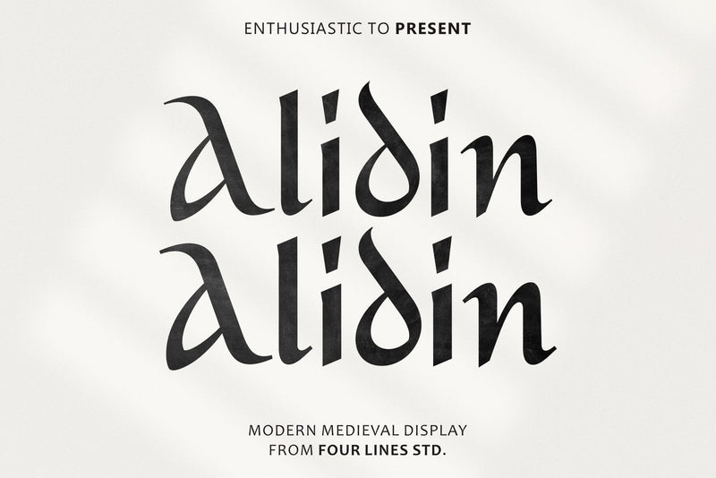 Alidin – Modern Medieval Display Font Four Lines Std. 