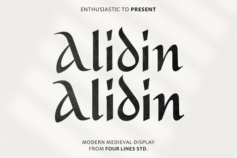 Alidin – Modern Medieval Display Font Four Lines Std. 