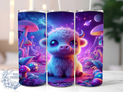 Alien Highland Cow Christmas Tumbler, Christmas Cow Wrap, 20oz Tumbler Sublimation, UFO Holiday Design, Festive Alien Sublimation, Cute Highland Cow Christmas Tumbler, Cosmic Holiday Wrap Sublimation ToriDesigns 