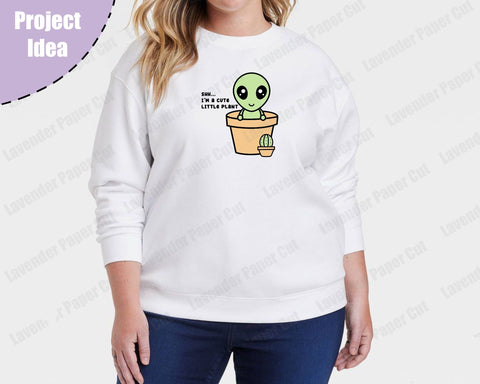 Alien Plant SVG, SciFi PNG, Cute Alien, Kawaii Plant and Alien, Plant Humor PNG, Plant Mom Svg, Funny Plant Quote, Crazy Plant Lady Svg SVG Lavender Paper Cut 