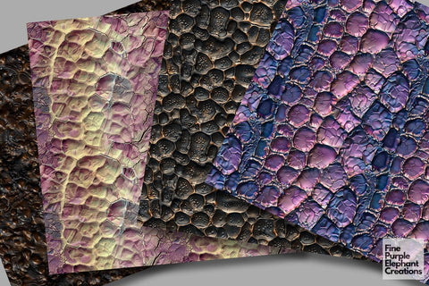 Alien Skin Scales Texture Digital Paper - Exotic Monster Reptile Lizard Digital Pattern Fine Purple Elephant Creations 