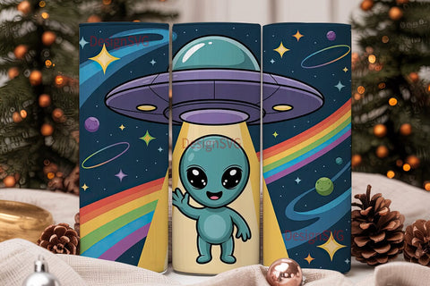 Alien Spaceship 20oz Tumbler Wrap Sublimation DesignSVG 