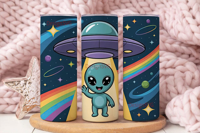 Alien Spaceship 20oz Tumbler Wrap Sublimation DesignSVG 
