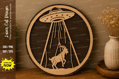 Alien UFO Scene laser cut svg File SVG Regulrcrative 