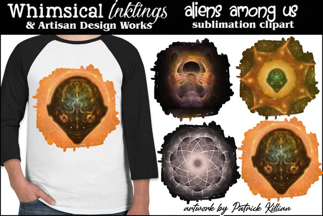 Aliens Among Us Sublimation Set Sublimation Whimsical Inklings 